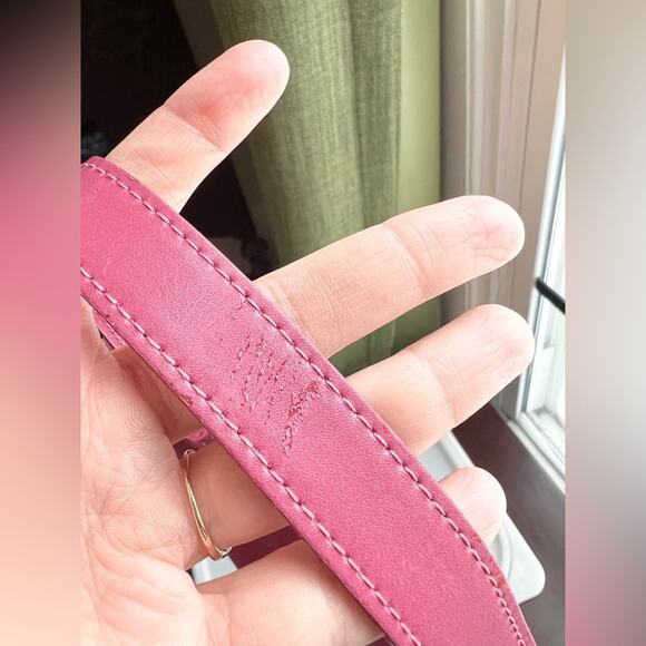 Longchamp padded pochette bag raspberry pink leather nylon shoulder y2k spring - Picture 5 of 12